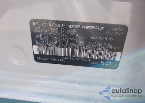 2019 Mitsubishi Outlander Le z USA, uszkodzony, nr VIN JA4AD3A32KZ034324